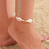 4pc/set Bohemia Shell Chain Anklet Sets For Women Sequins Ankle Bracelet On Leg Foot Trendy Summer Beach Jewelry Gift