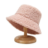 Winter Unisex Furry Bucket Hat Solid Colors Women Men Faux Fur Bucket Hats Autumn Lamb Wool Outdoor Warm Panama Flat Cap