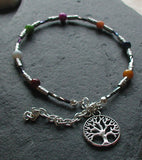 Lotus Chakra Anklet Ankle Chain Ankle Bracelet Gemstone Chakra Ankle Chain Rainbow Beaded Anklet