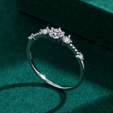 Classic Couple Rings For Women Four-Prong Diamond Zircon S925 Sterling Silver Wedding Engagement Gift Female Jewelry