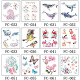 Flower Temporary Tattoos for Women Hand Tattoo Sticker Fashion Body Art Waterproof Arm Fake Tattoo Paper 12X10.5cm