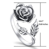 Delysia King Simplicity Size Adjustable Rose Ring Plant Antique Versatile Rings Gifts for Girlfriends