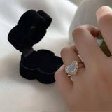 New Fashion Creative Colorful Love Heart Ring for Women's Party Birthday Silver Color Open Ring Lover Girlfriends Jewelry Gift