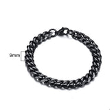 Curb Cuban Link Chain Bracelet for Men Women Couples Stainless Steel Wristbands 3mm to 11mm to Boyfreind husbands