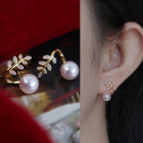 Korean Style Rose Flower Love Heart Zircon Stud Earrings For Women Elegant Butterfly Imitation Pearl Earring Party Charm Jewelry