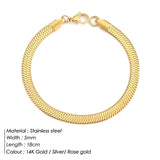 JUJIE 316L Stainless Steel Snake Chain Bracelet For Women Classic Width 3/4/5MM Chain Bracelets Jewelry Wholesale/Dropshipping