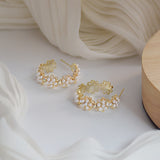 Romantic High Quality Lace Pearl Women Earrings Charm Bella Exquisite Pearl Stud Earring Wedding Accessories Pendant Jewelry