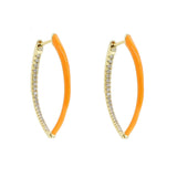 fluorescence hoop earring for women pink yellow orange white enamel long spike huggie hoop earring gold color