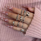 Fashion Ring Sets For Women Vintage Punk Gothic Finger Jewelry Fine Jewelry Wholesale