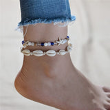 Mtcytea Boho Shell Rope Anklets For Women Crystal Beads Charm Anklet Beach Barefoot Bracelet ankle Leg Chain Foot Jewelry