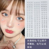 3D Face Jewelry Crystal Diamond Disposable Tattoo Stickers DIY Women Eyes Face Body Rhinestones Waterproof Makeup Art Stage 1pcs