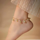 Women's Anklet Bohemian Layered Heart Anklets Butterfly Daisy Zircon Ankle Bracelet Beach Barefoot Sandals Foot Leg Jewelry Gift