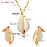 LUXUKISSKIDS Stainless Steel Gold Zircon Wedding Bridal Dubai Jewelry set For Women Girls Earring Necklace Indian Jewellery sets