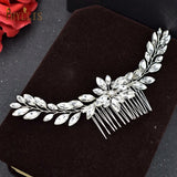 A33 Pearl Wedding Comb Head Jewelry Bride Hair Clips Floral Headpiece Crystal Women Tiaras Rhinestone Bridal Hair Accessories