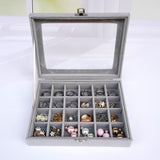 Hot Sales Fashion Portable Velvet Jewelry Ring Jewelry Display Organizer Box Tray Holder Earring Jewelry Storage Case Showcase