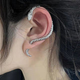 Mtcytea Vintage Snake Wrap Ear Hook Stainless Steel Earrings for Women Gothic Accessories Clip on Earrings Women's Trend Earrings