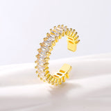 Korea New Fashion Jewelry Exquisite 18K Real Gold Plated AAA Zircon Ring Elegant Women's Opening Adjustable Wedding Gift