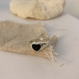 XIYANIKE Silver Color  Korea Heart-Shaped Love Peach Dollar Smiley Ring Female Hot Index Finger Tail Ring Fashion Trend