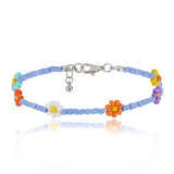 Mtcytea Salircon Kpop Flower Anklet Bracelet Women Fashion Colorful Seed Beads Chain Charm Bracelet On The Leg Boho Jewelry
