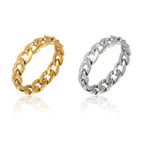 Chain Ring Stainless Steel Rings For Men Women&#39;s Rings Geometry Ring Finger Gold Silver Color Ring Set Women Jewelry Gift