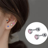 1 Pair Fashion Crystal Love Heart Stud Earrings for Women Trendy Party Wedding Ear Jewelry Gifts