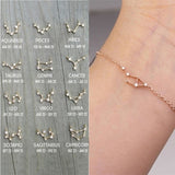 Mtcytea Constellation Simple Bracelets Anklet for Women  Charm Zodiac Pattern Chain Bangles  Birthday Bracelet Jewelry Gift