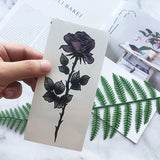 Hand Back Finger Dark Waterproof Temporary Tattoo on Hand Black White Rose Cross Spider Web Fake Tattoo Mandala Tattoo Stickers