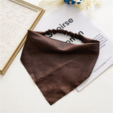 Women Solid Hair Scarf Scrunchies Vintage Triangle Bandana Hairband Headband Elastic Hair Bands Headwrap Hair Accessories