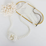 Fashionable Pearl Long Chain Sweater Chain  Mini Headset Bag Messenger Chain