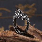 Gothic Punk Ring Men Retro Dragon Rings Gold Color Charm Rings Hip Hop Male Female Jewelry Gift Animal Ring Fashion Lucky Big