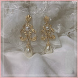 Palace vintage earrings frosted antique gold earrings lady tea party ladies earrings