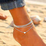 VAGZEB Gold Silver Color Vintage Anklet Set For Women Multilayers Adjustable Anklet Bracelet On Leg Foot Beach Jewelry