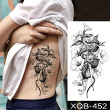 Waterproof Temporary Tattoo Sticker Black Dragon Snake Peony Rose Totem Flash Tatto Women Men Dark Sexy Waist Arm Fake Tattoos