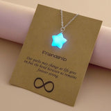 New Simple Luminous Beads Necklace Glowing Night Round Star Heart Pendant Glow In The Dark Necklace for Men Women Hallowen Gifts