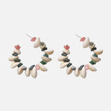 Mtcytea New Fashion Retro Acrylic Beaded Earrings European And American Exaggerated Metal Handmade Crystal Earrings Women's Jewelry