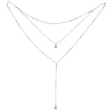 Rhinestone Inlaid Long Drop Bridal Back Necklace Lady Body Chain Wedding Jewelry Necklace For Women Costume Jewelry