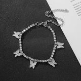 Hot Selling Butterfly Pendant Anklet For Women Rhinestone Bling Anklet Women Jewelry Gold Color Butterfly Beach Accessories Gift