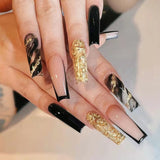 24Pcs/Set Manicure Wearable Ballerina Removable Coffin Nail With Glue Fake Nails Finished Women Girls False Nails Art Decoration