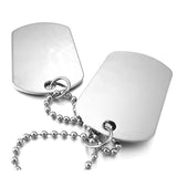 Stainless Steel Pendant Necklace Pendant Silver Double Dog Tag Plate Army Biker Chain Necklace Man Woman Goth necklace for women