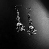 Gothic Vintage Punk Bat Skull Butterfly Dangle Earrings Exquisite Skull Peach Heart Cross Earings Fashion Jewelry for Women