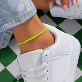 9 Colors Unique Adjustable Iron Chain Anklet Bracelet for Women Summer Beach Thin Chain Ankle Barefoot Y2K Female Foot Jewelry