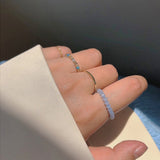 Coloful Beaded Rings Set Cute Minimalist Bead Elastic Ring Korea Geometric Jewelry for Women Creative Accessories Party Gift