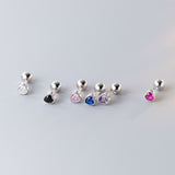 1 Pair Fashion Crystal Love Heart Stud Earrings for Women Trendy Party Wedding Ear Jewelry Gifts