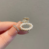 Pearl Rhinestone Mini Hair Claw Retro Diamond Flower Women Girls Crab Claw Clip Small Hairpins Hair Crabs Girls Hair Accessories