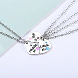 Korean Fashionable Women Necklac Chain 3 Piece Set Best Friend Friendship Pendant Bff Matching Necklace Jewelry