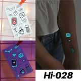 Blue Luminous Tattoo Sticker Luminous Waterproof Sexy Temporary Tattoo Chest Fake Tattoo