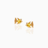 Lost Lady New Ins Inlaid Colorful Zircon Earrings Cute Gold-plated Zircon Stud Earrings For Women Girls Fashion Piercing Jewelry