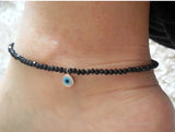 Chakra Gemstone & Lotus Charm Anklet - 7 Chakra Ankle Bracelet - Yoga Ankle