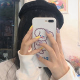 Mtcytea 24PCS/box Fashionable Blue and Graffiti Pattern Wearable Fake Nails press on Short oval Head Lady Full Cover Finished Fingernail