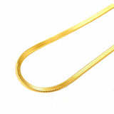 Fashion 24K Gold Color Necklace 4MM/40-45-50CM Blade Necklace Snake Bone Chain Men's & Women's Jewelry Gifts